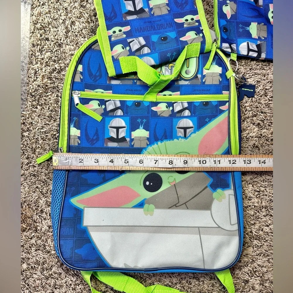 Bioworld Star Wars The Mandalorian Grogu Backpack Blue Green School Lunch Bag